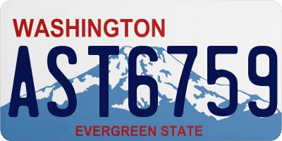 WA license plate AST6759