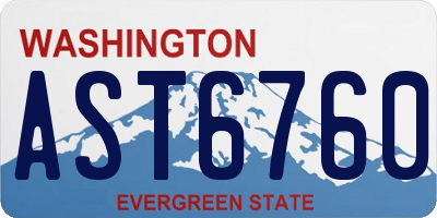 WA license plate AST6760