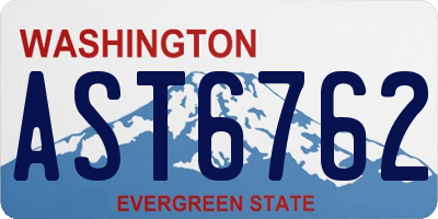 WA license plate AST6762