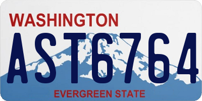 WA license plate AST6764