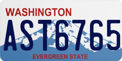 WA license plate AST6765