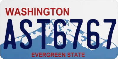 WA license plate AST6767