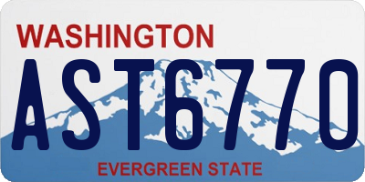 WA license plate AST6770