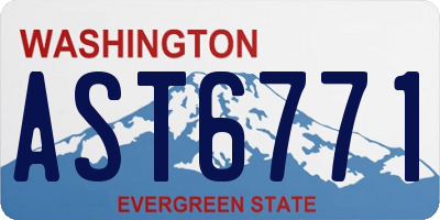 WA license plate AST6771
