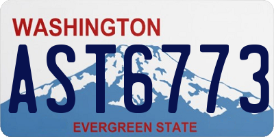 WA license plate AST6773