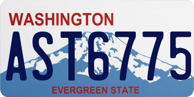 WA license plate AST6775