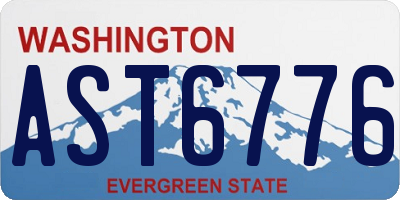WA license plate AST6776