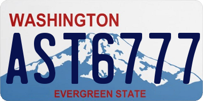 WA license plate AST6777