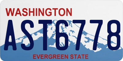 WA license plate AST6778