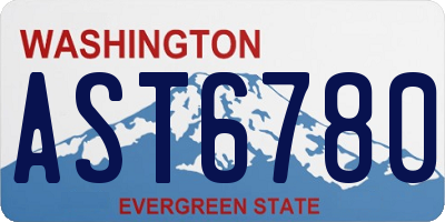 WA license plate AST6780