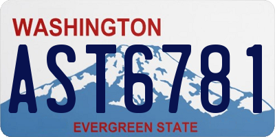 WA license plate AST6781