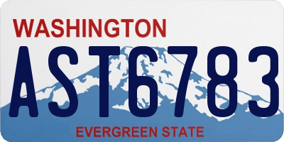 WA license plate AST6783