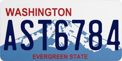 WA license plate AST6784