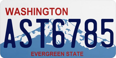 WA license plate AST6785