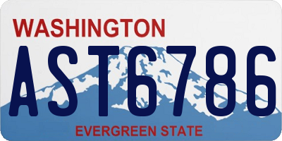 WA license plate AST6786