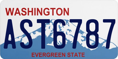 WA license plate AST6787