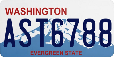 WA license plate AST6788