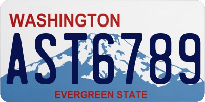 WA license plate AST6789