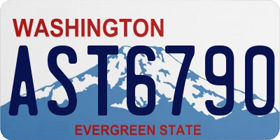 WA license plate AST6790