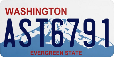 WA license plate AST6791