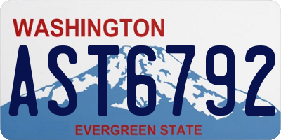 WA license plate AST6792