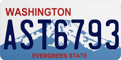 WA license plate AST6793