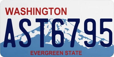 WA license plate AST6795