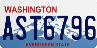 WA license plate AST6796