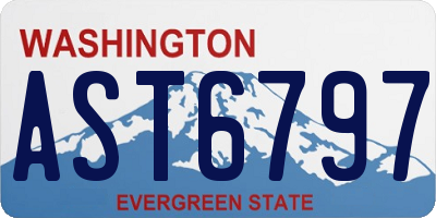 WA license plate AST6797