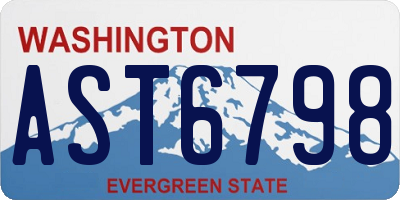 WA license plate AST6798