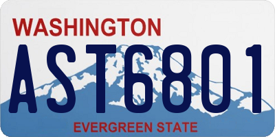 WA license plate AST6801