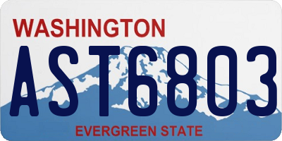 WA license plate AST6803