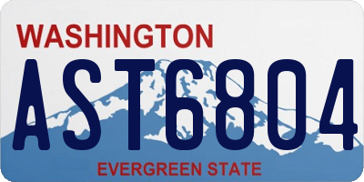 WA license plate AST6804