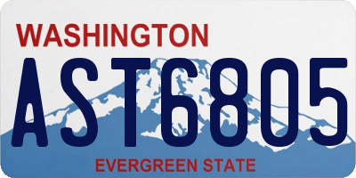 WA license plate AST6805