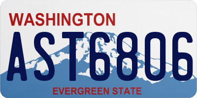 WA license plate AST6806