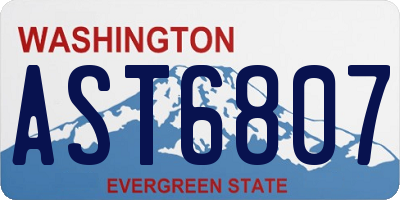 WA license plate AST6807