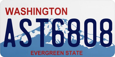 WA license plate AST6808