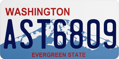 WA license plate AST6809