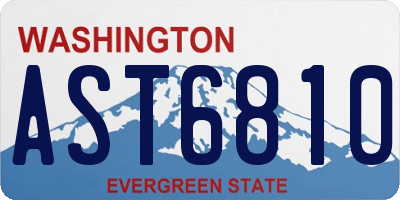 WA license plate AST6810