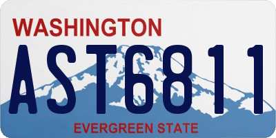 WA license plate AST6811