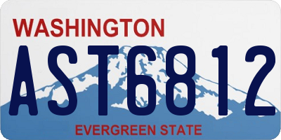 WA license plate AST6812
