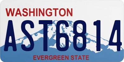 WA license plate AST6814