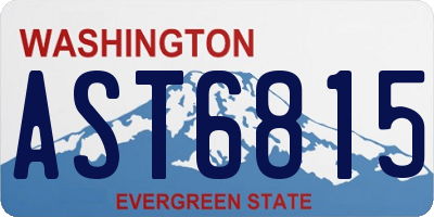 WA license plate AST6815