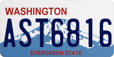 WA license plate AST6816