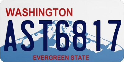 WA license plate AST6817