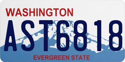 WA license plate AST6818