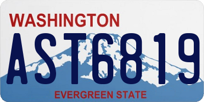 WA license plate AST6819