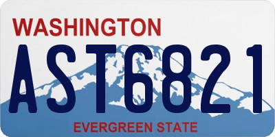 WA license plate AST6821