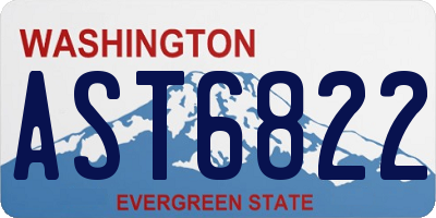 WA license plate AST6822