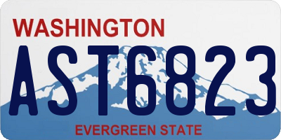 WA license plate AST6823